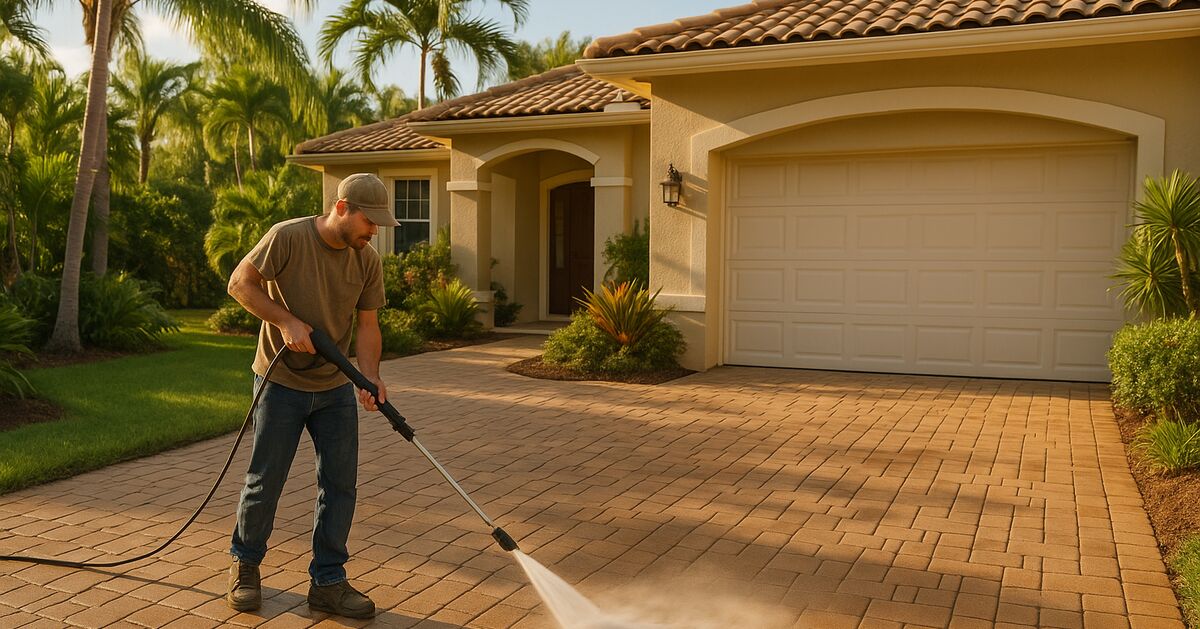 Can you pressure wash pavers before sealing them in Florida?